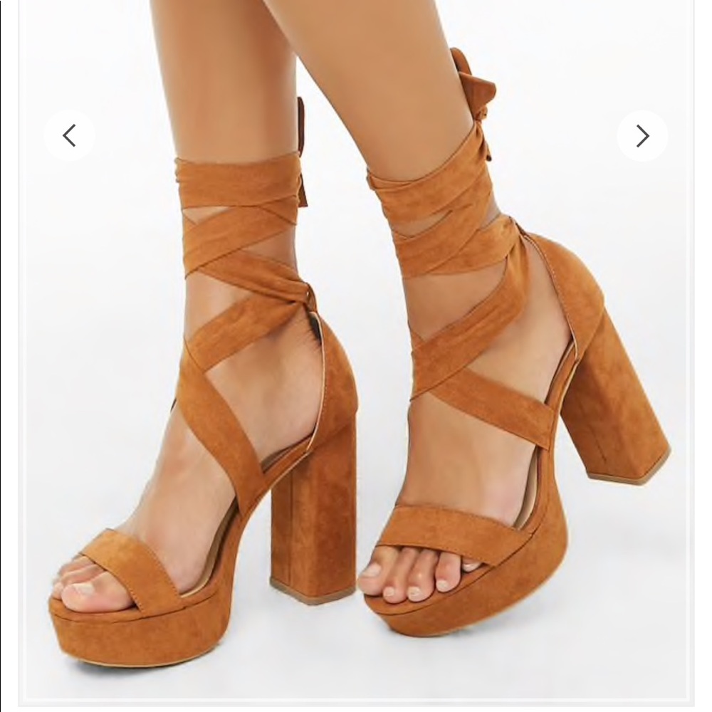 Platform Chunky Sandals w/wrap around strap